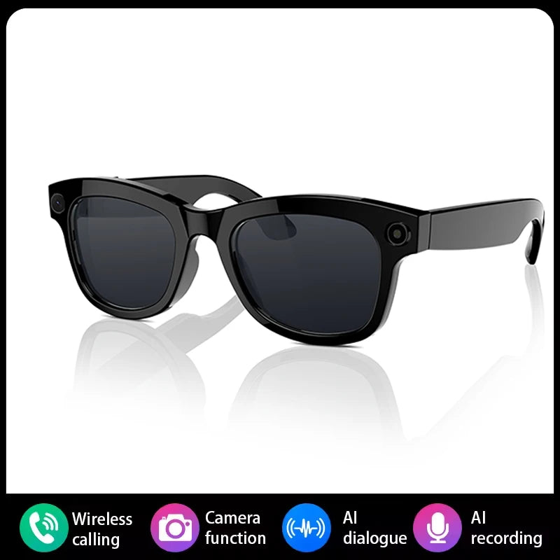 2025 New AI Smart Glasses 8MP HD Camera Sunglasses Photos Video Recorder dual-microphone Anti-blue Smart Waterproof Glasses