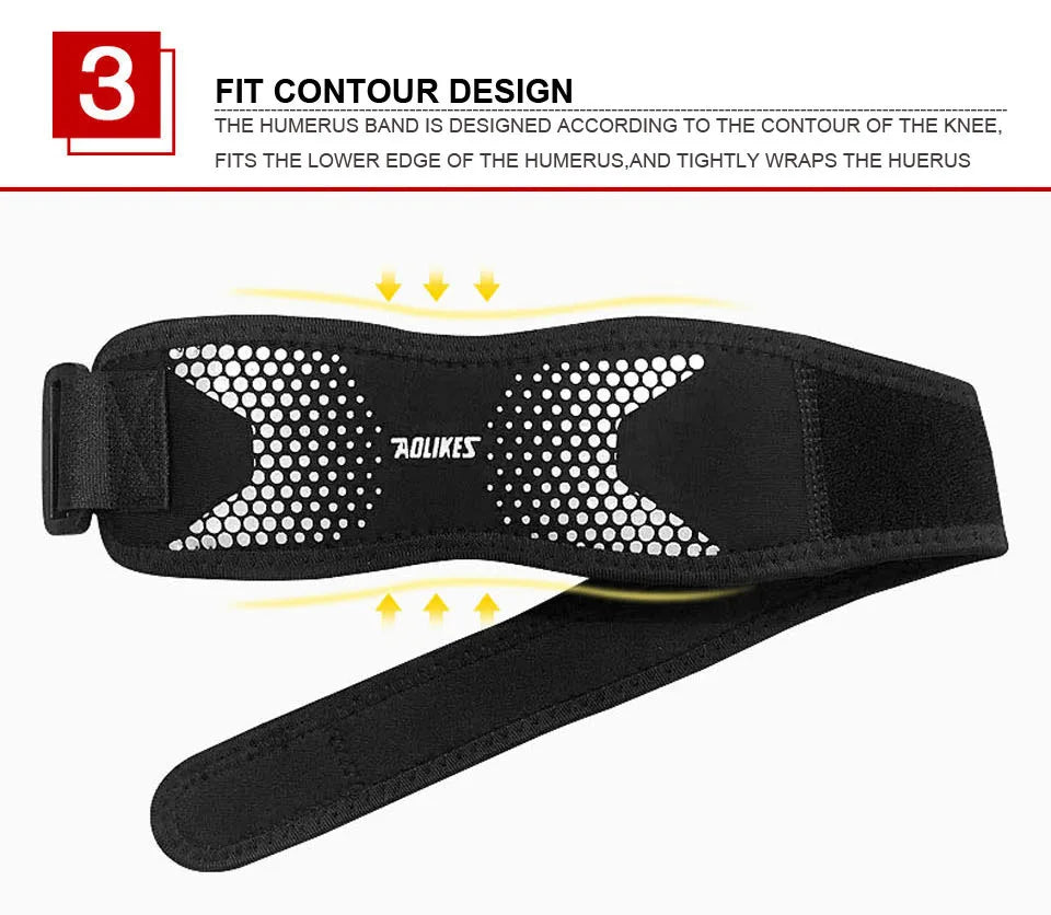 AOLIKES 1PCS Patella Tendon Knee Straps, Knee Brace Knee Support Patellar Stabilizer for Running Hiking Tennis Jumping Arthritis