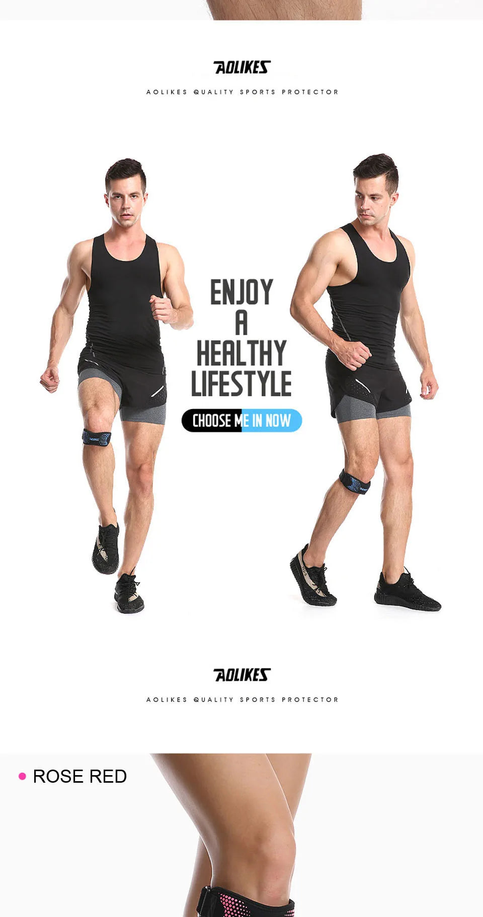 AOLIKES 1PCS Patella Tendon Knee Straps, Knee Brace Knee Support Patellar Stabilizer for Running Hiking Tennis Jumping Arthritis