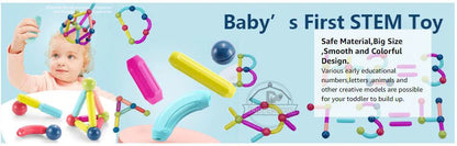 Magnetic Constructor Blocks Set Toys for Kids Magnet Stick Rod Building Blocks Montessori Educational Toys For Children Boy Girl