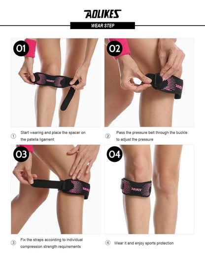 AOLIKES 1PCS Patella Tendon Knee Straps, Knee Brace Knee Support Patellar Stabilizer for Running Hiking Tennis Jumping Arthritis