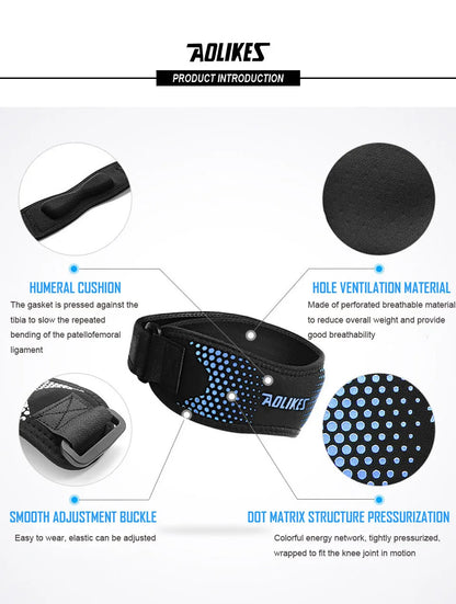 AOLIKES 1PCS Patella Tendon Knee Straps, Knee Brace Knee Support Patellar Stabilizer for Running Hiking Tennis Jumping Arthritis