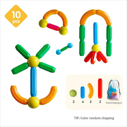 Romboss Kids Magnetic DIY Construction Set Magnetic Rods Stick Building Blocks Montessori Educational Toys For Children Gifts
