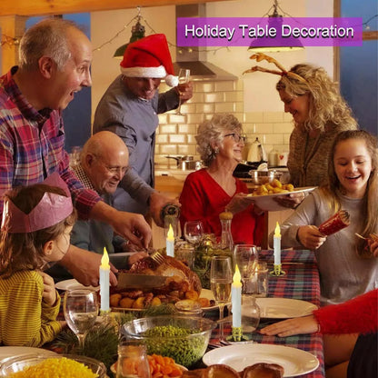 Enchanted Floating Candles with Magic Wand Warm White Flickering LED Flameless Candles Remote Control for Christmas Party Decor