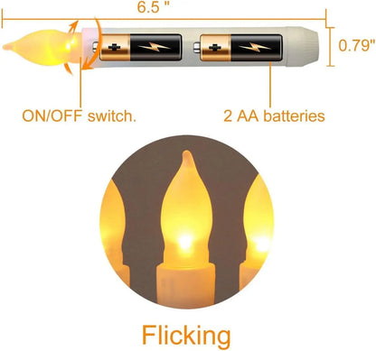 Halloween Decorations - Floating Candles with Wand 12 Pcs Flameless Candles with Warm Light Flickering Christmas Decoration