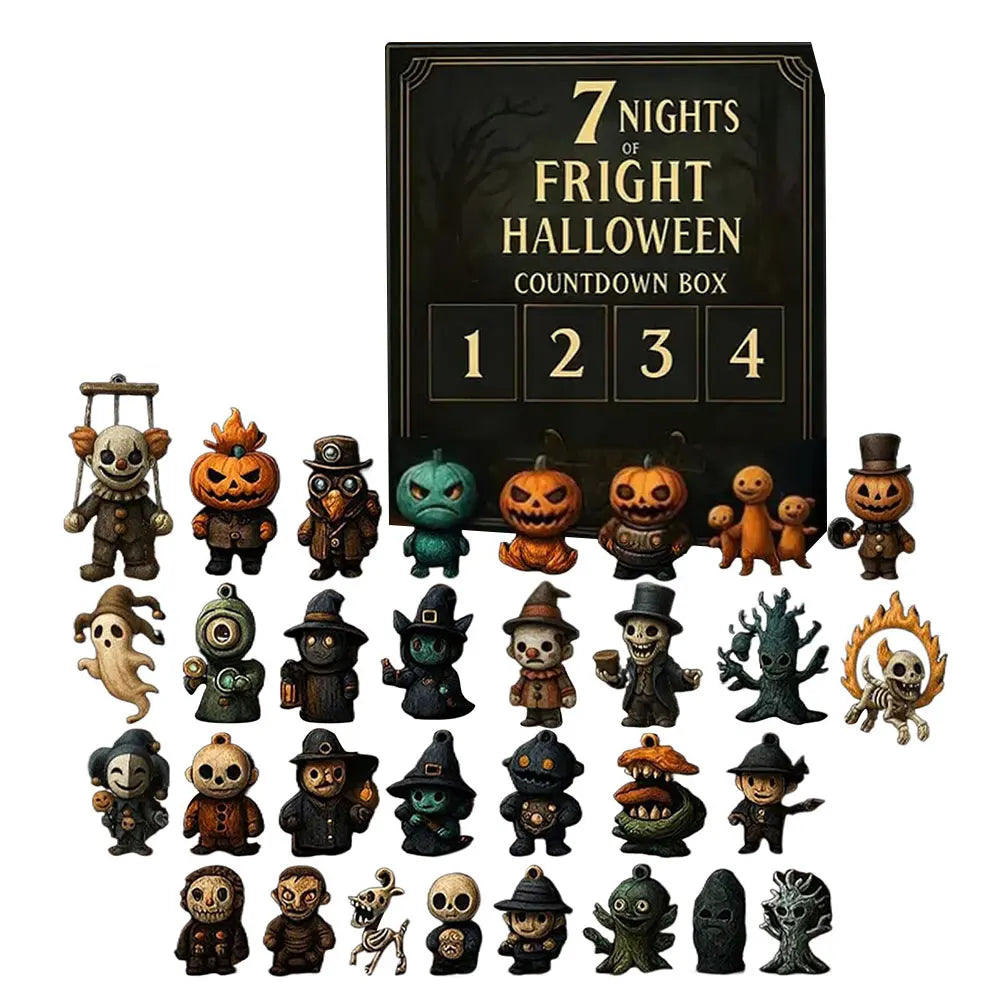 31 Nights of Fright 2025 Halloween Advent Calendar Gift Set with Figurines Scary Countdown Box for Boys Girls Teens