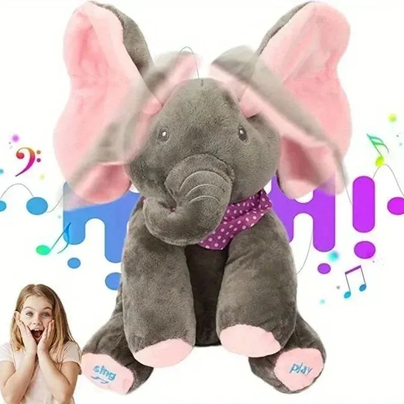 Animated Elephant Toys Plush Singing Elephant with Ears Moving Electric Plush Toy Cute Elephant Stuffed Animal Toy for Baby Gift
