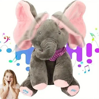 Animated Elephant Toys Plush Singing Elephant with Ears Moving Electric Plush Toy Cute Elephant Stuffed Animal Toy for Baby Gift