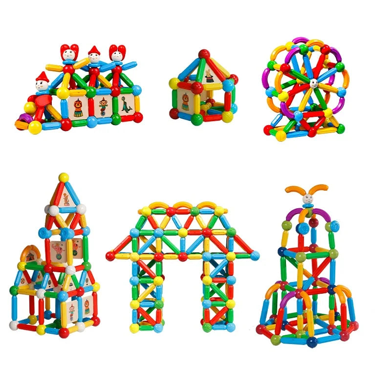 Romboss Kids Magnetic DIY Construction Set Magnetic Rods Stick Building Blocks Montessori Educational Toys For Children Gifts