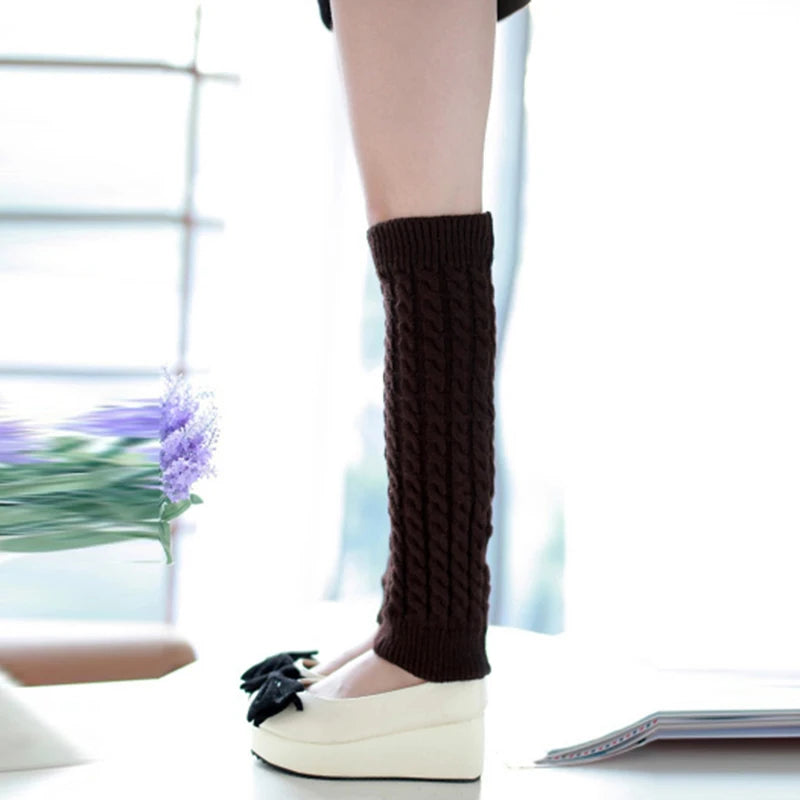 New Women Autumn And Winter Legwarmers Kapron Hemp Flowers Kneepad Leg Warmer Female Girls Pile Heap Socks Sports Safety