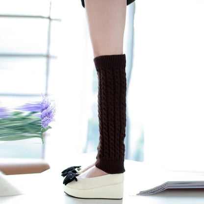 New Women Autumn And Winter Legwarmers Kapron Hemp Flowers Kneepad Leg Warmer Female Girls Pile Heap Socks Sports Safety