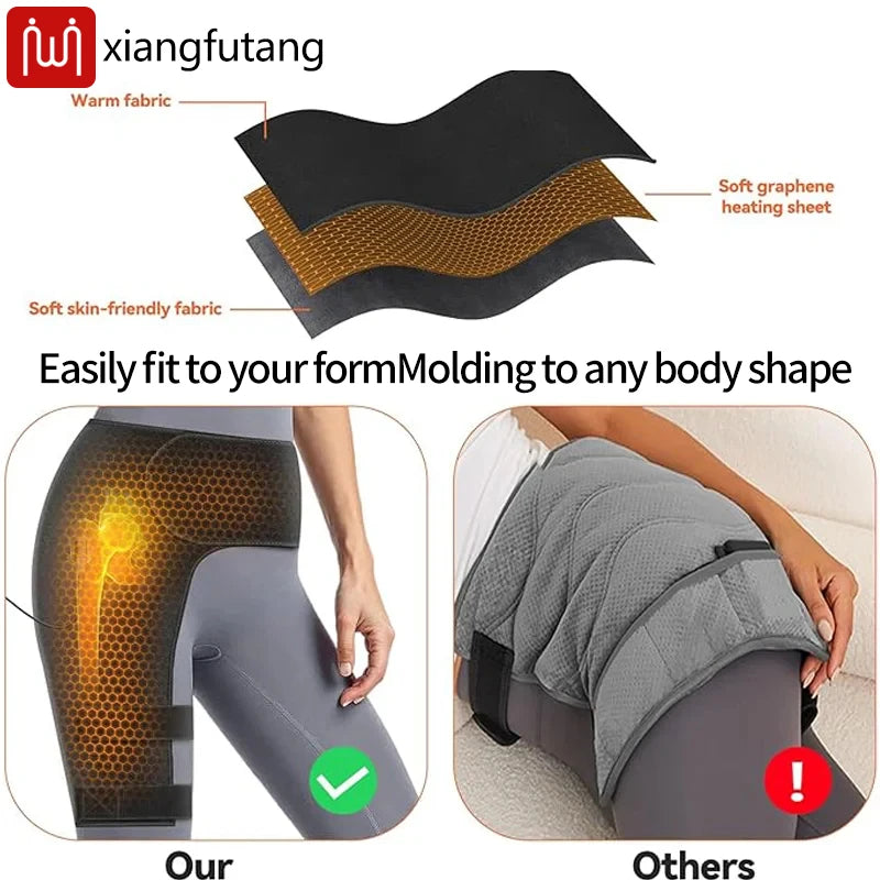 Electric Heated Hip Brace Adjustable Support Wrap for Men & Women Hot Compress Thigh & Hip Groin Relief US Plug 100-240V