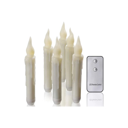 Enchanted Floating Candles with Magic Wand Warm White Flickering LED Flameless Candles Remote Control for Christmas Party Decor