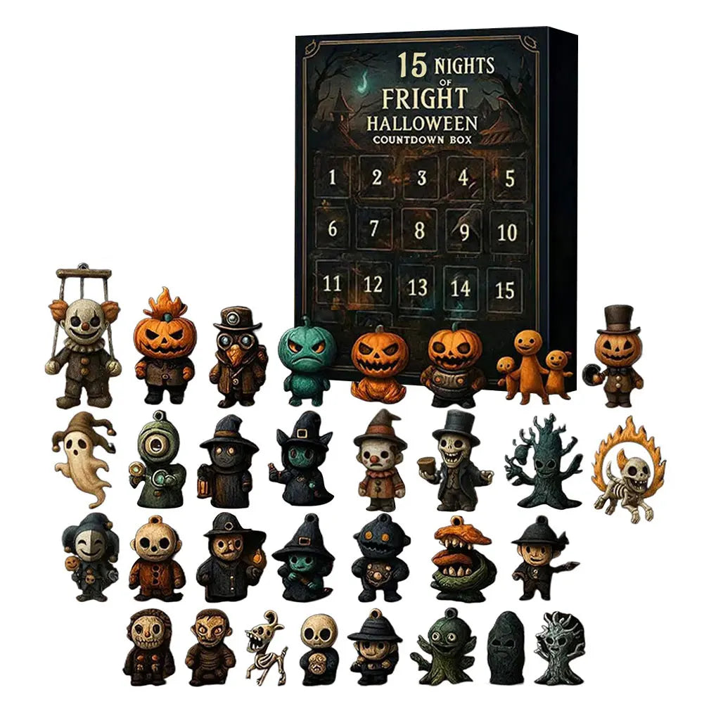 31 Nights of Fright 2025 Halloween Advent Calendar Gift Set with Figurines Scary Countdown Box for Boys Girls Teens