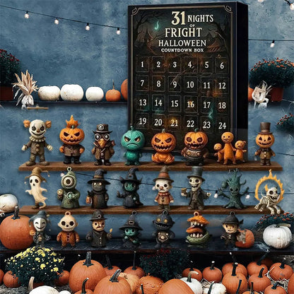 31 Nights of Fright 2025 Halloween Advent Calendar Gift Set with Figurines Scary Countdown Box for Boys Girls Teens