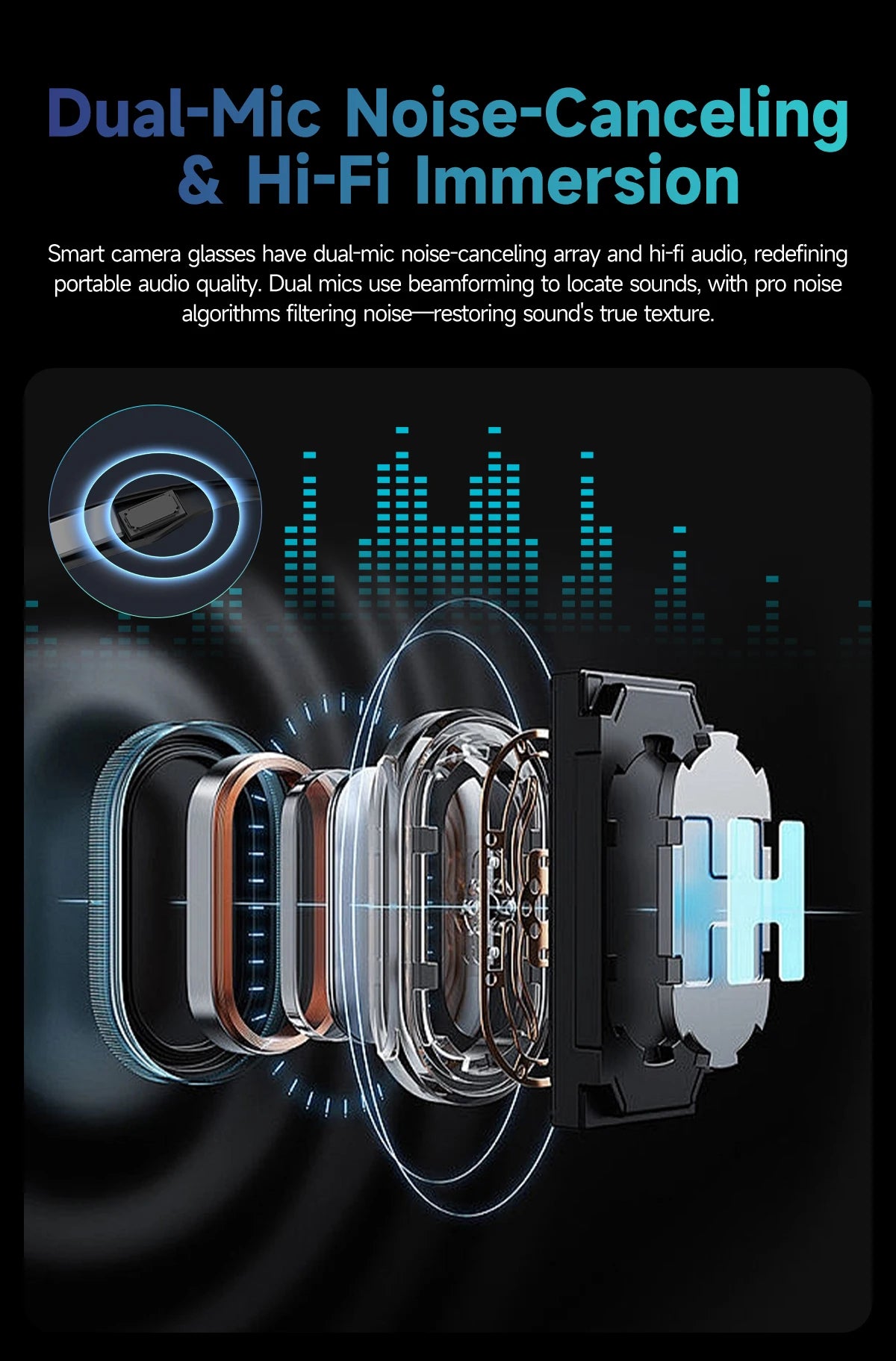 LIGE AI Smart Glasses 8MP HD Camera Video Bluetooth Call Intelligent Translation 270mAh Battery Voice Assistant Music Sunglasses