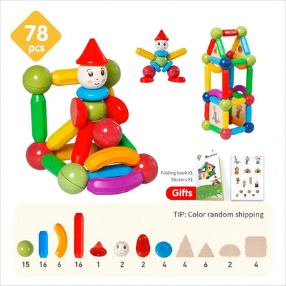 Romboss Kids Magnetic DIY Construction Set Magnetic Rods Stick Building Blocks Montessori Educational Toys For Children Gifts