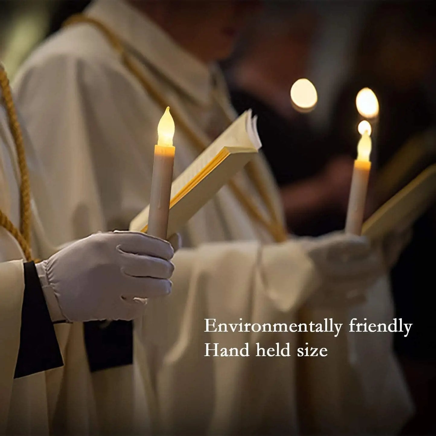 Halloween Decorations - Floating Candles with Wand 12 Pcs Flameless Candles with Warm Light Flickering Christmas Decoration