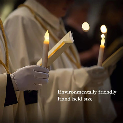 Halloween Decorations - Floating Candles with Wand 12 Pcs Flameless Candles with Warm Light Flickering Christmas Decoration