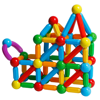 Magplayer Kids Magnetic Construction Building Blocks Tiles Puzzle Toy Magnetic Sticks Rods Montessori STEM Toy For Children Gift