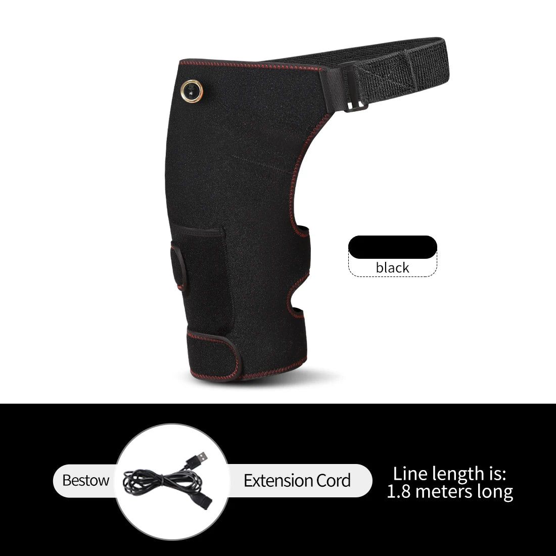 Electric Heated Hip Brace Adjustable Support Wrap for Men & Women Hot Compress Thigh & Hip Groin Relief US Plug 100-240V