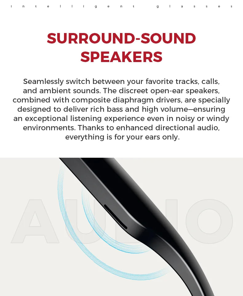 2025 New AI Smart Glasses 8MP HD Camera Sunglasses Photos Video Recorder dual-microphone Anti-blue Smart Waterproof Glasses