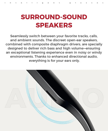 2025 New AI Smart Glasses 8MP HD Camera Sunglasses Photos Video Recorder dual-microphone Anti-blue Smart Waterproof Glasses