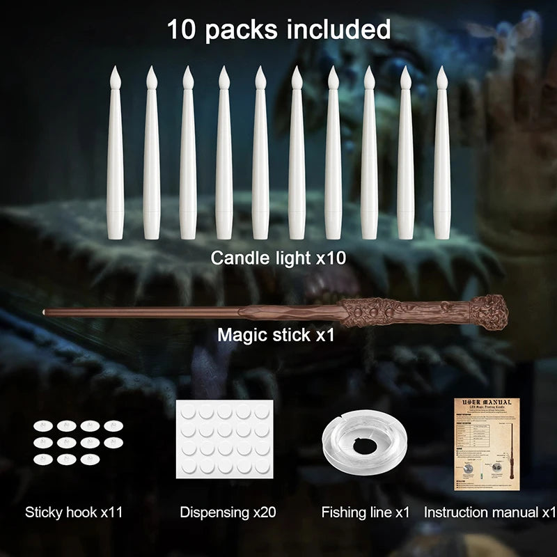 Halloween Decoration Floating LED Candles 10/20Pc Flameless Flicker Candle with Magic Wand Remote Control For Christmas Birthday