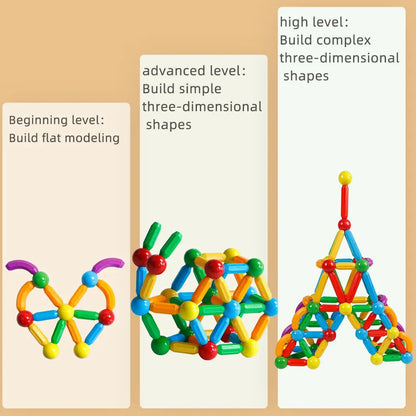 Romboss Kids Magnetic DIY Construction Set Magnetic Rods Stick Building Blocks Montessori Educational Toys For Children Gifts