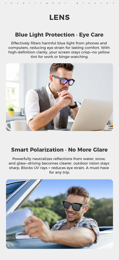 2025 New AI Smart Glasses 8MP HD Camera Sunglasses Photos Video Recorder dual-microphone Anti-blue Smart Waterproof Glasses