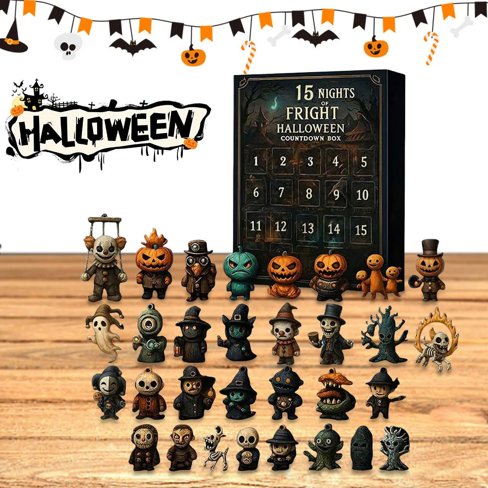 31 Nights of Fright 2025 Halloween Advent Calendar Gift Set with Figurines Scary Countdown Box for Boys Girls Teens
