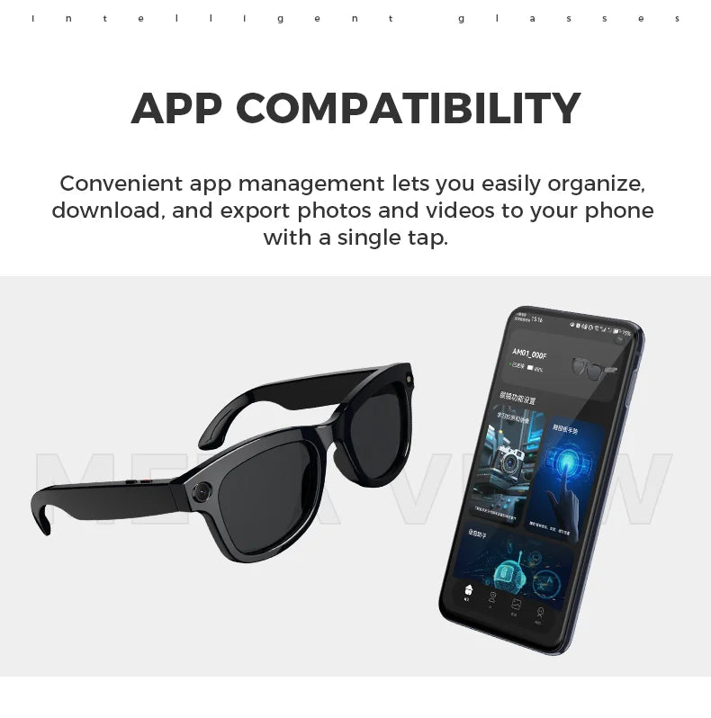 2025 New AI Smart Glasses 8MP HD Camera Sunglasses Photos Video Recorder dual-microphone Anti-blue Smart Waterproof Glasses