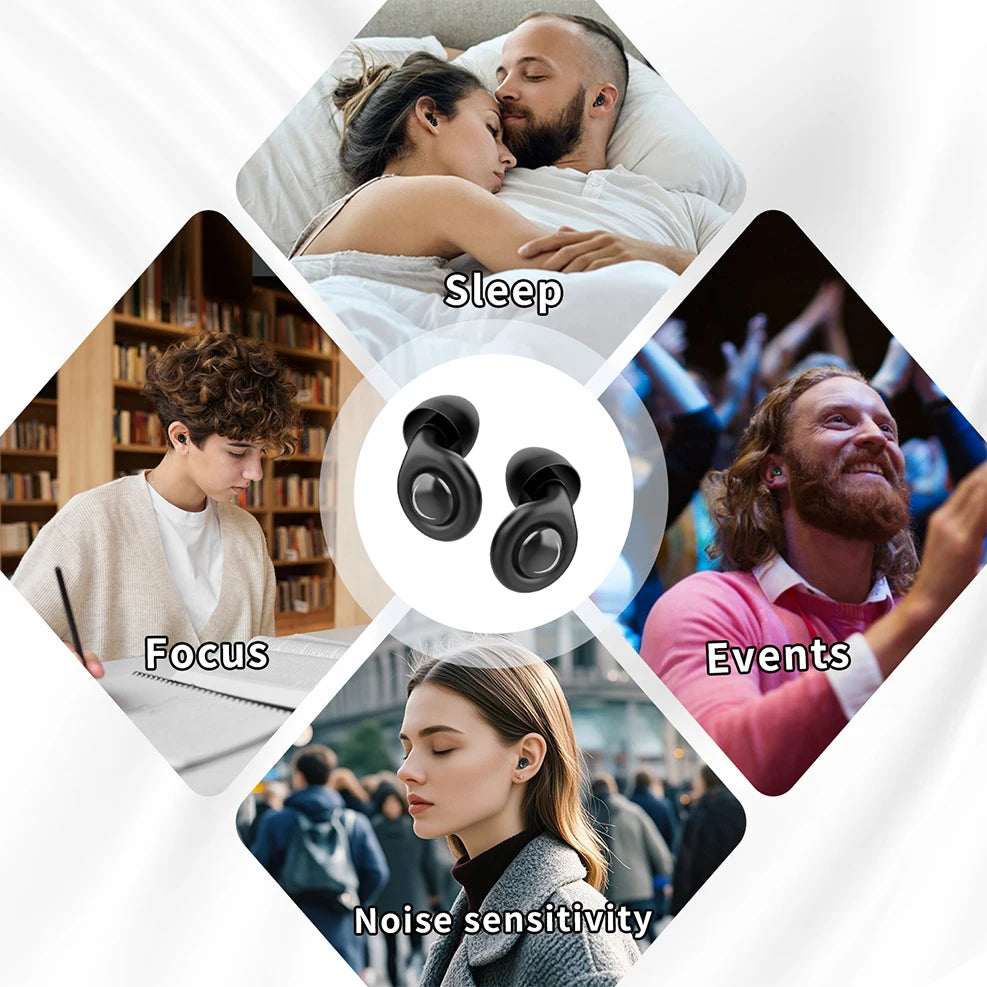 Anti-noise Earplugs Silicone Ear Plug Noise Cancelling for Sleep Anti Snoring Motorcycle Earplug Noise Insulation Ear Protectors
