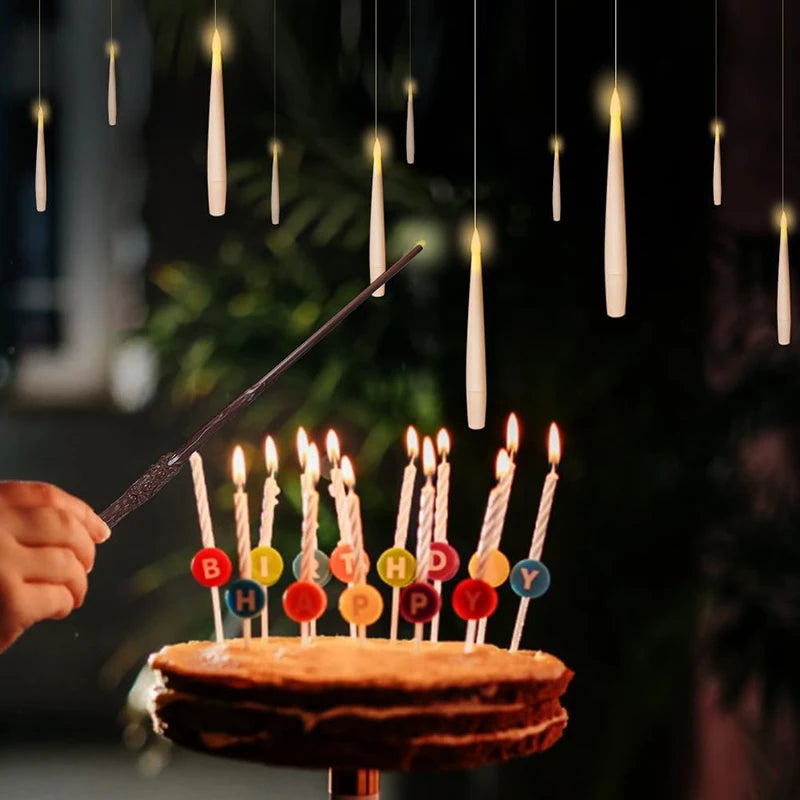 Halloween Decoration Floating LED Candles 10/20Pc Flameless Flicker Candle with Magic Wand Remote Control For Christmas Birthday