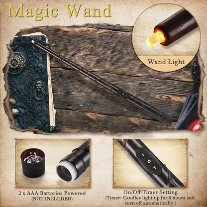 Halloween Decorations - Floating Candles with Wand 12 Pcs Flameless Candles with Warm Light Flickering Christmas Decoration