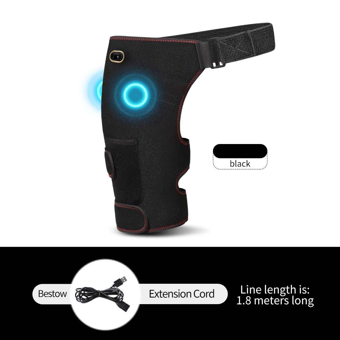 Electric Heated Hip Brace Adjustable Support Wrap for Men & Women Hot Compress Thigh & Hip Groin Relief US Plug 100-240V