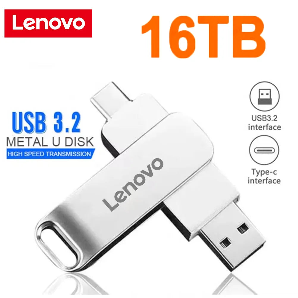 Lenovo 16TB 4TB Pen Drive USB3.1 280MB/s GDPR 2TB 1TB Flash Drive USB3.2 320MB/s U Disk 300MB/s Business Fingerprint Secure