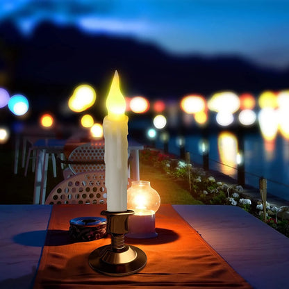 Enchanted Floating Candles with Magic Wand Warm White Flickering LED Flameless Candles Remote Control for Christmas Party Decor