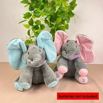 Animated Elephant Singing Elephant Home decoration model with Ears Moving Electric Plush Cute Elephant Stuffed Animal Gift