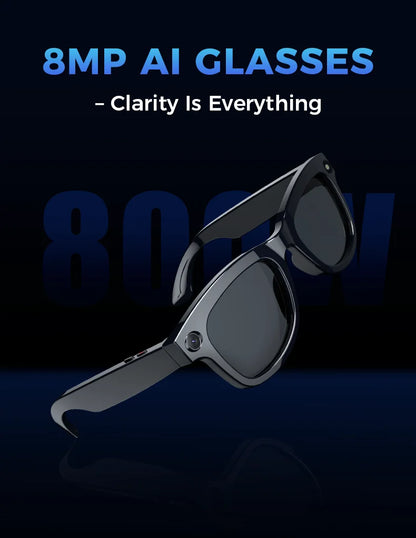 2025 New AI Smart Glasses 8MP HD Camera Sunglasses Photos Video Recorder dual-microphone Anti-blue Smart Waterproof Glasses