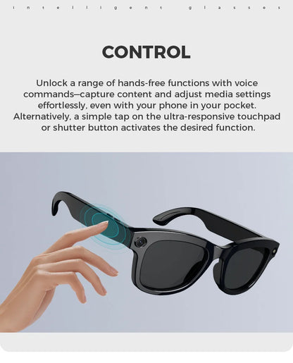 2025 New AI Smart Glasses 8MP HD Camera Sunglasses Photos Video Recorder dual-microphone Anti-blue Smart Waterproof Glasses