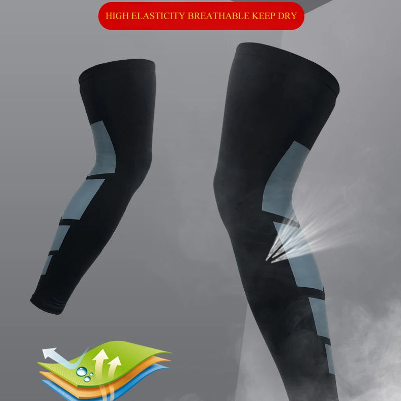 Leg Compression Sleeves, Full Leg Sleeve Long Knee Brace Knee Support Protect Basketball Football Volleyball Cycling Men Women