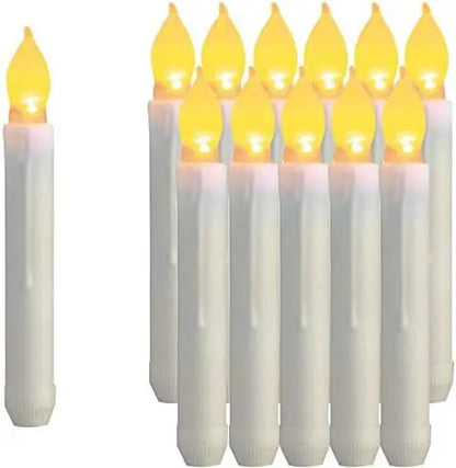 Halloween Decorations - Floating Candles with Wand 12 Pcs Flameless Candles with Warm Light Flickering Christmas Decoration