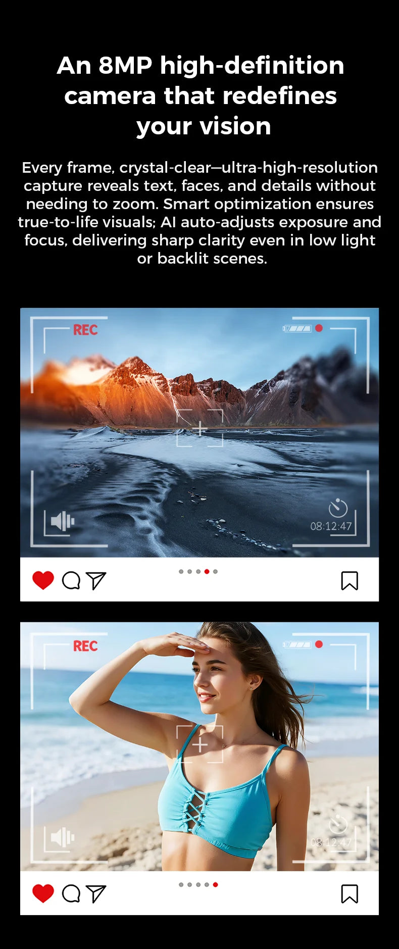 2025 New AI Smart Glasses 8MP HD Camera Sunglasses Photos Video Recorder dual-microphone Anti-blue Smart Waterproof Glasses