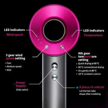 Ionic Hair Dryer with Hot and Cold Air Functionality – Lightweight 5 in 1 Professional Styling Tool for Easy Blowouts