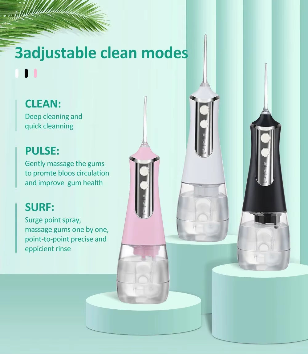 Oral Irrigator Dental Water Flosser Portable Dental Water Jet 300ML Water Flosser for Teeth Mouth Washing Machine Teeth Cleaner