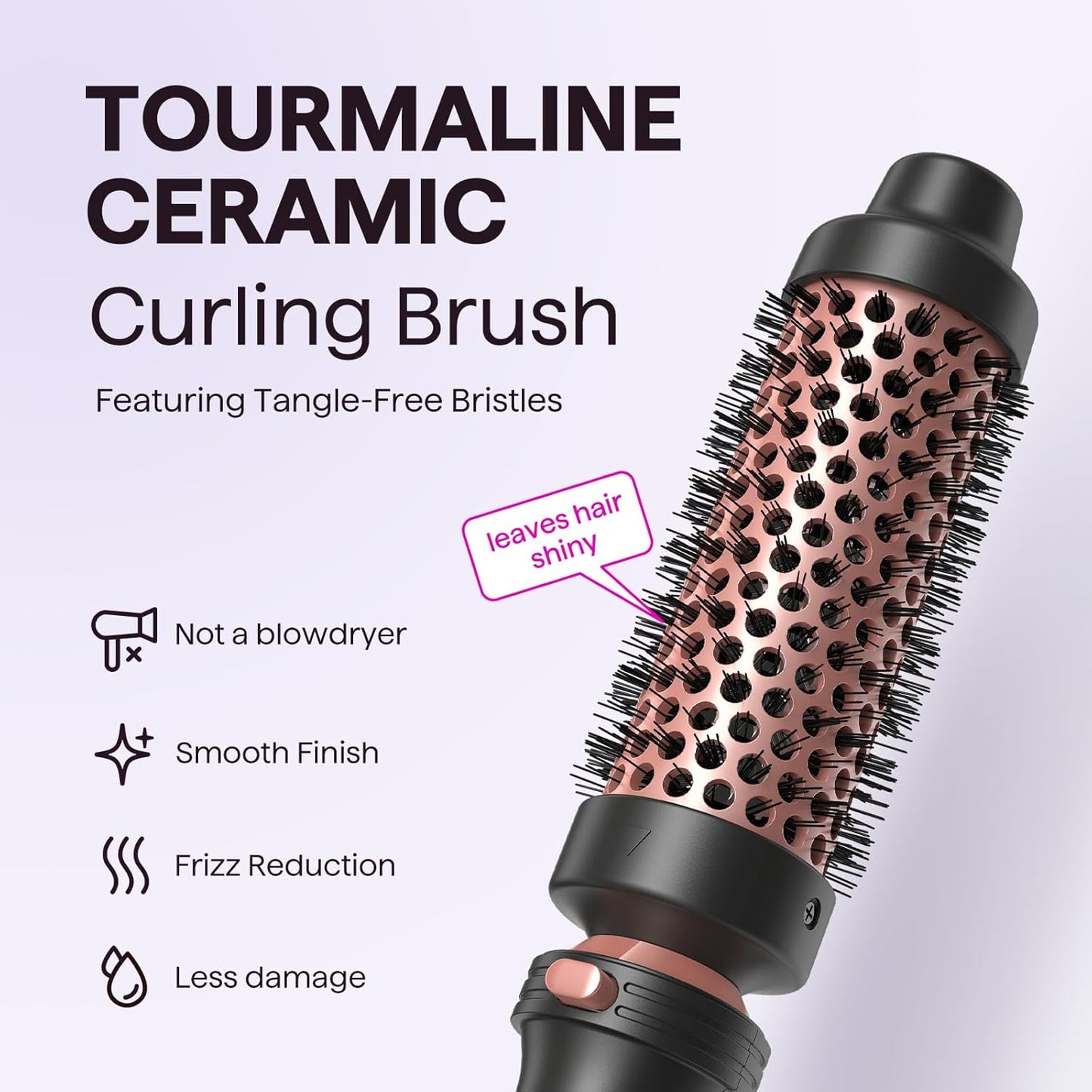 5 in 1 Curling Wand Set, Multi Hair Curler Set with Thermal Brush and 4 Interchangeable Ceramic Curling Tongs(13-32 Mm), Instant Heat up Curling Iron (Rose Gold)